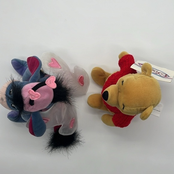 NWT Disney Valentines Plush Winnie Pooh Red Sweater + Love Bug Eeyore Stuffed - Picture 7 of 16
